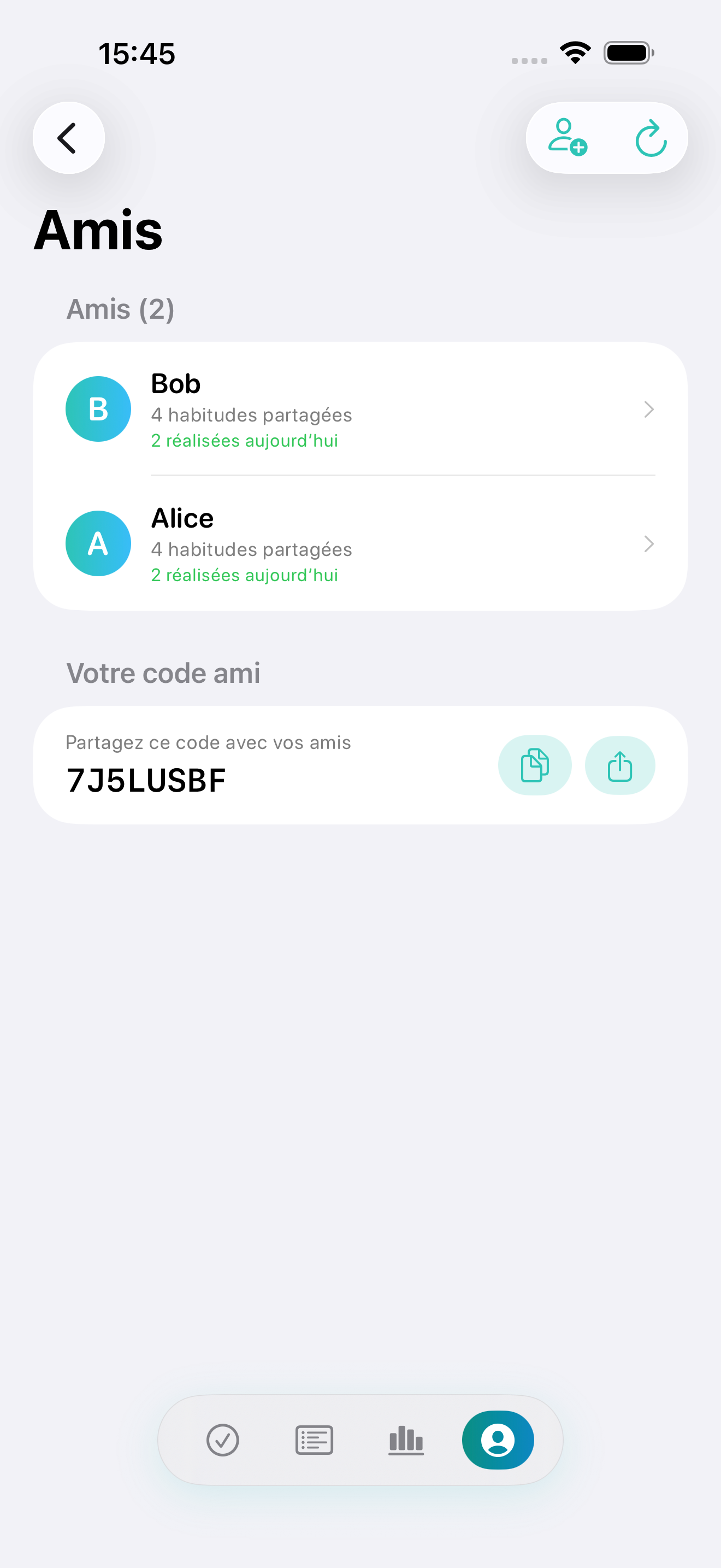 Liste d'amis Vestig