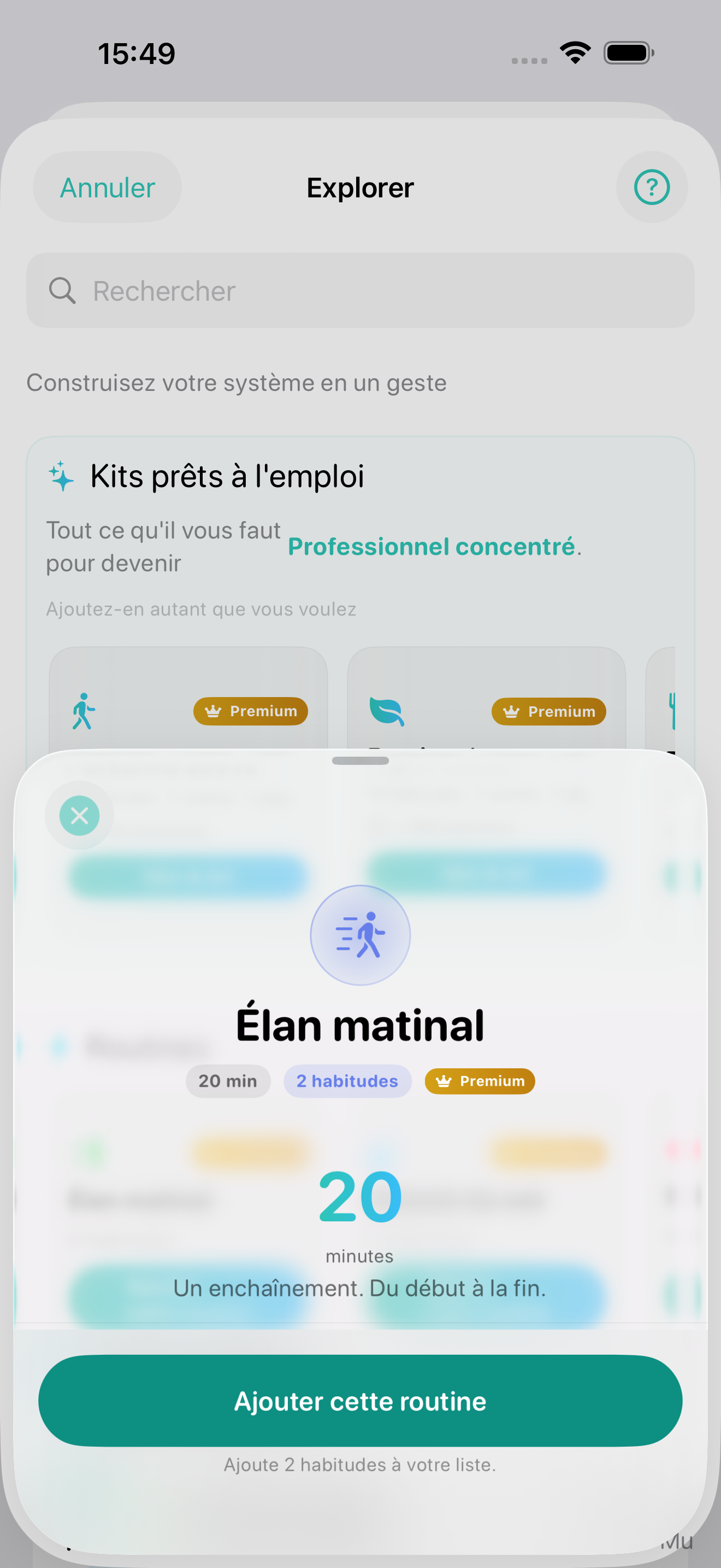 Explorateur de kits de routines Vestig